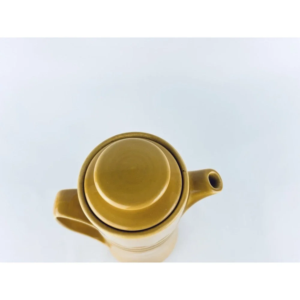 Vintage 1960 Homer Laughlin Yellow Gold Harvest Coventry Castilian Tea Pot w Lid